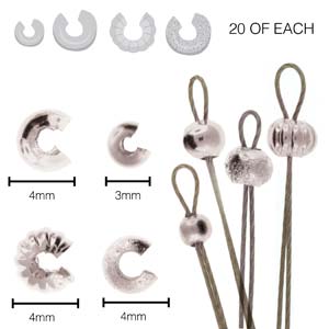 Crimp Bead Cover Assortment - Silver Plated