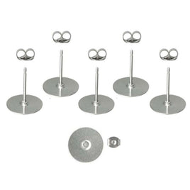 12 pair - 8mm Stainless Steel Posts + Backs ~ Post 2