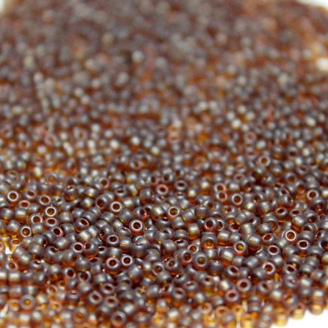 Transparent Frosted Dark Topaz Brown ~ 11/0 JSB F134 Japanese Seed Beads