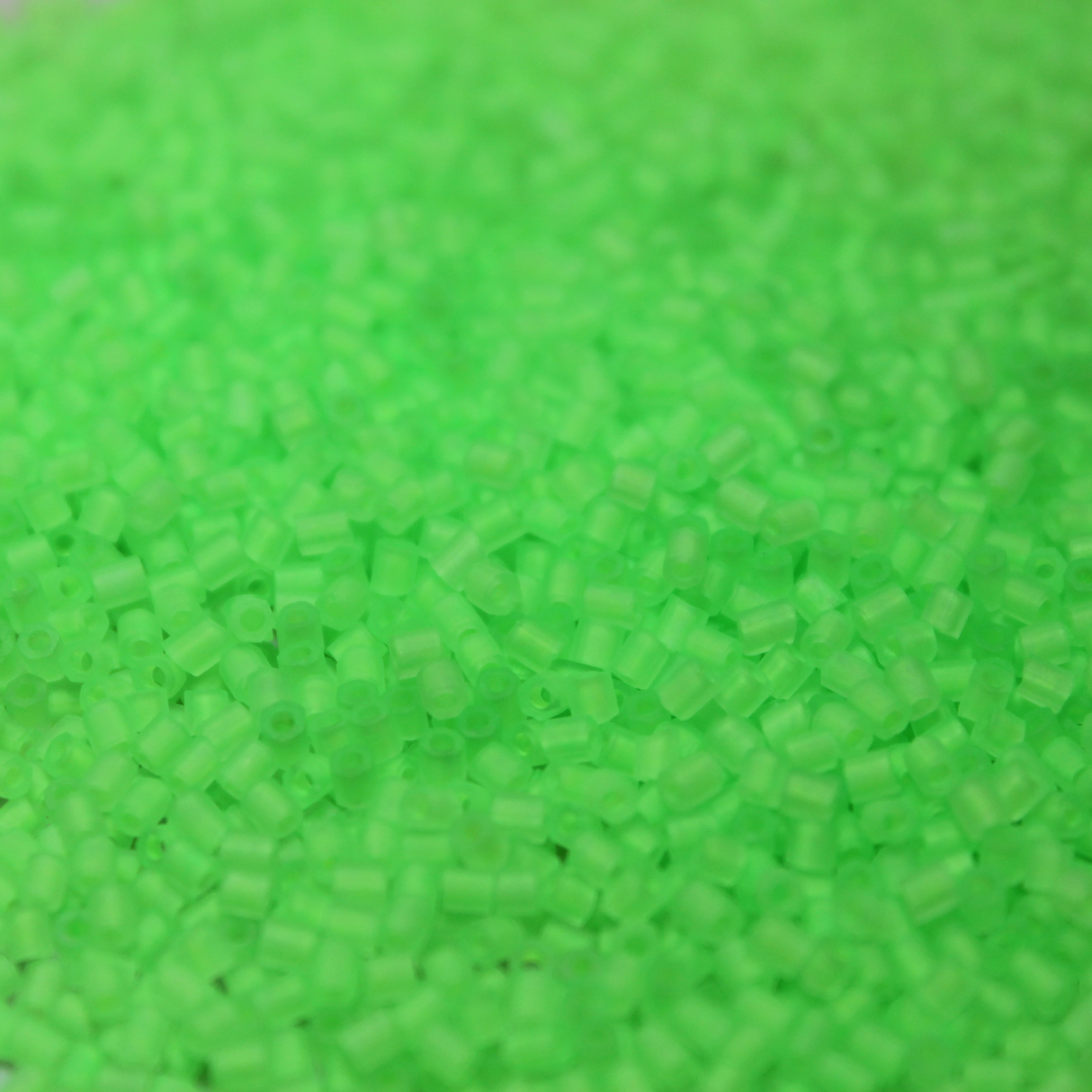 Frosted Neon Lime Slime ~ 11/0 HEX F206B