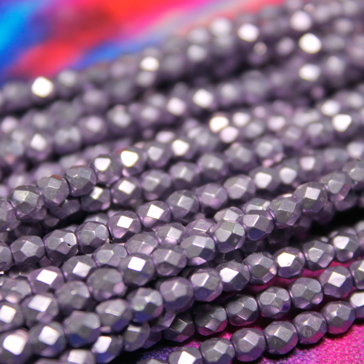 4mm Czech Fire Polished Saturated Metallic Ballet Slipper - F443