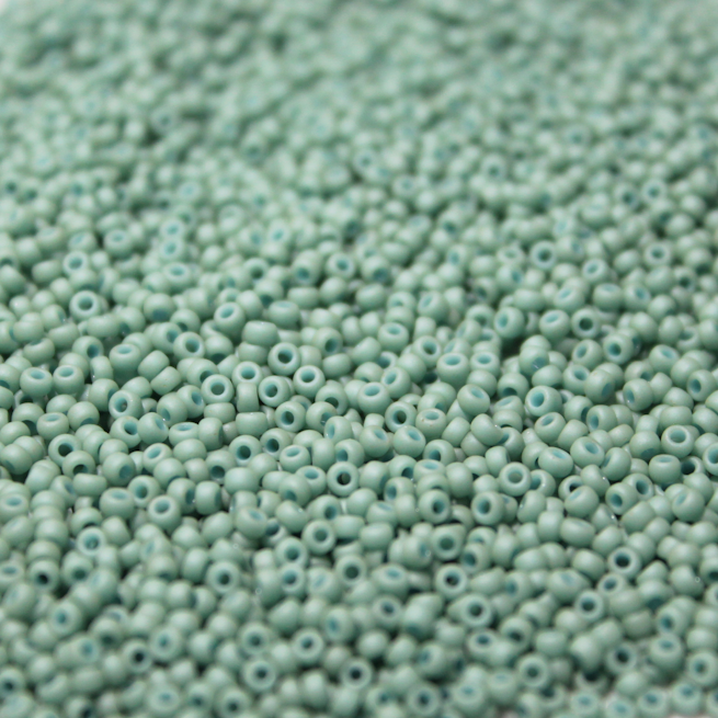 Opaque Dark Matte Mint ~ 15/0 JSB F463N Japanese Seed Beads