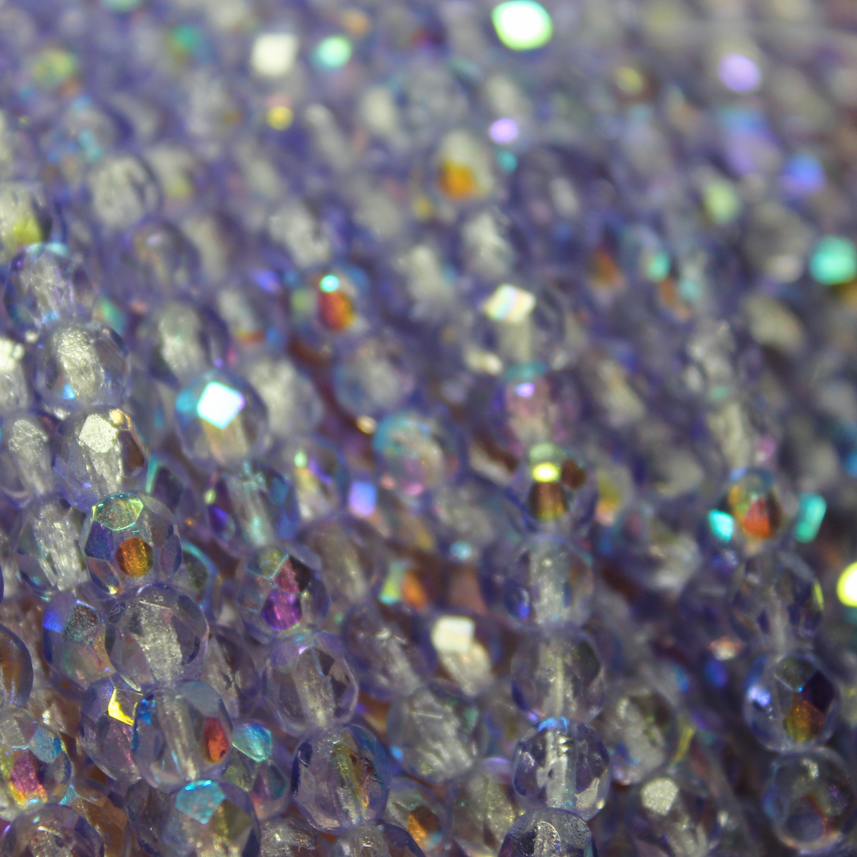 6mm Czech Fire Polished Round Coated - Lavender AB - F628