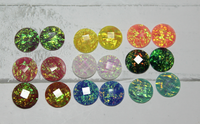 12mm Round Faux Opal Faceted Resin Cabochons - Gem Pack #3