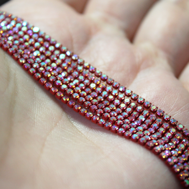 5 yards SS4.5 Clear AB red metal banding - MB4F