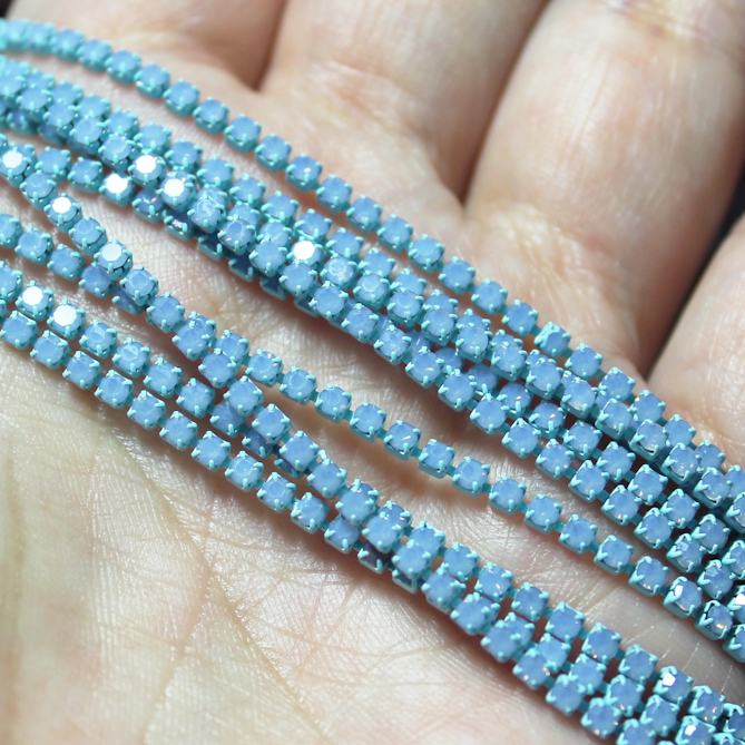 5 yards SS6 Light Blue Opal metal banding - MB6Q