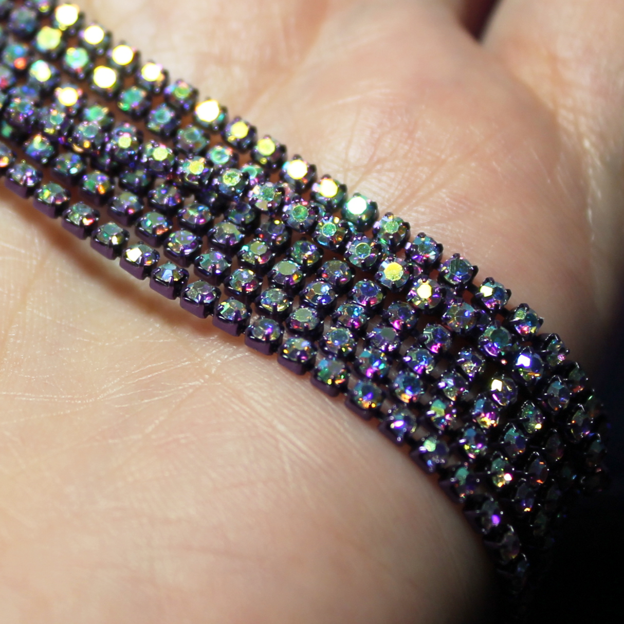 5 yards SS6 Metallic Amethyst Clear AB Banding - MB6W