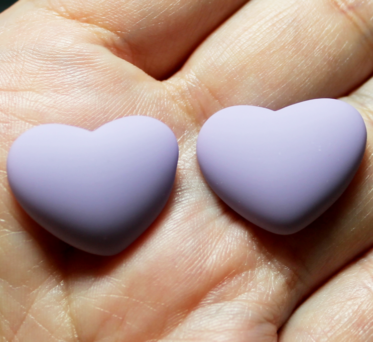 17x22 Matte Heart Resin Cabochon Lilac - P81