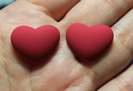17x22  Matte Heart Resin Cabochon Raspberry Red - P82