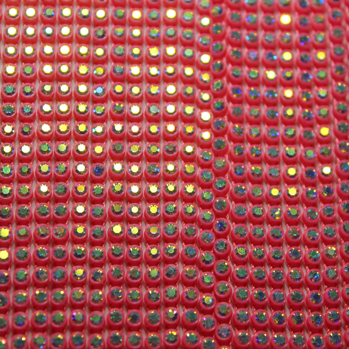 10 yrd - SS8 Hot Pink w/ Clear AB rhinestone banding - PB8A-10