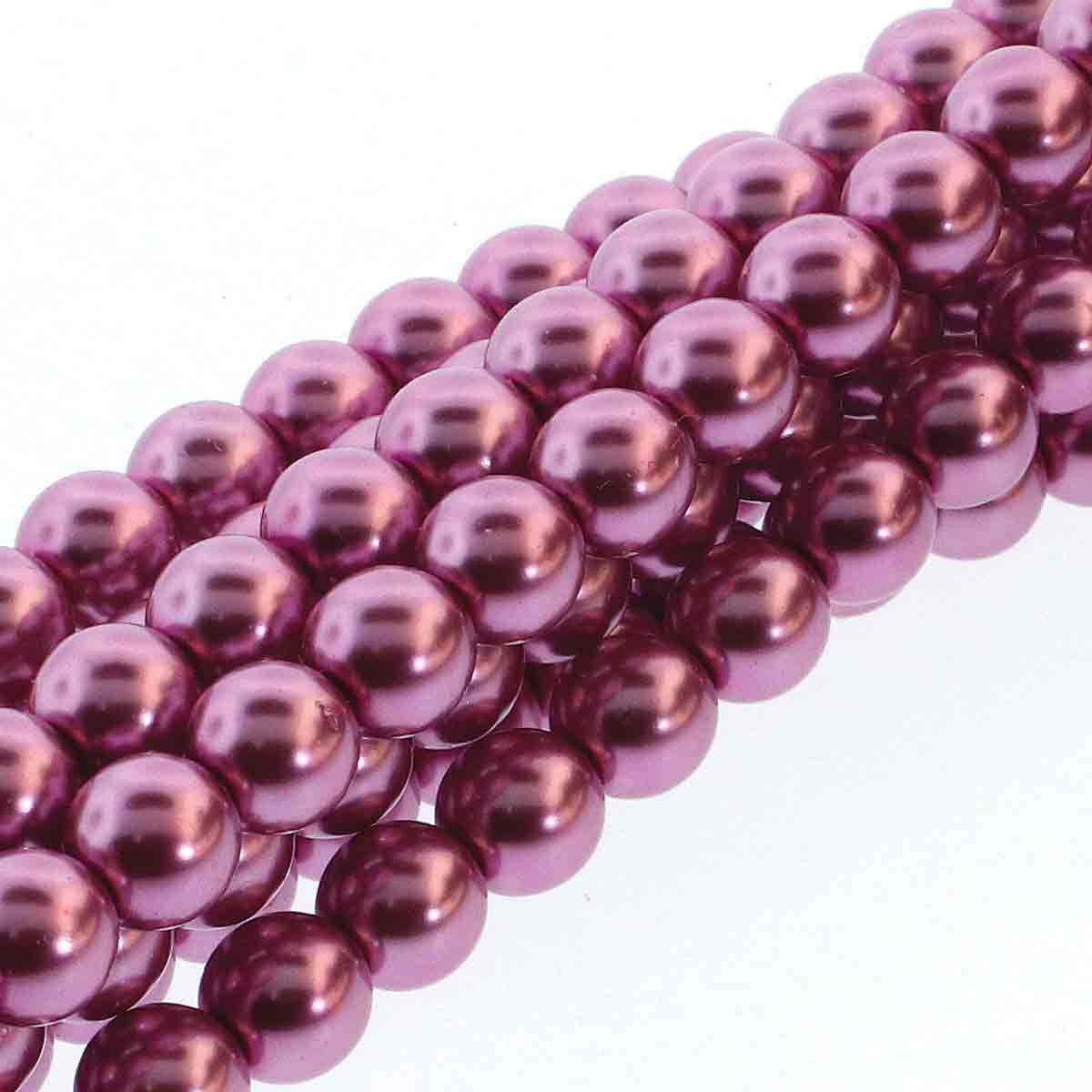 4mm Czech Glass Pearls ~ Fuchsia - PRL 13