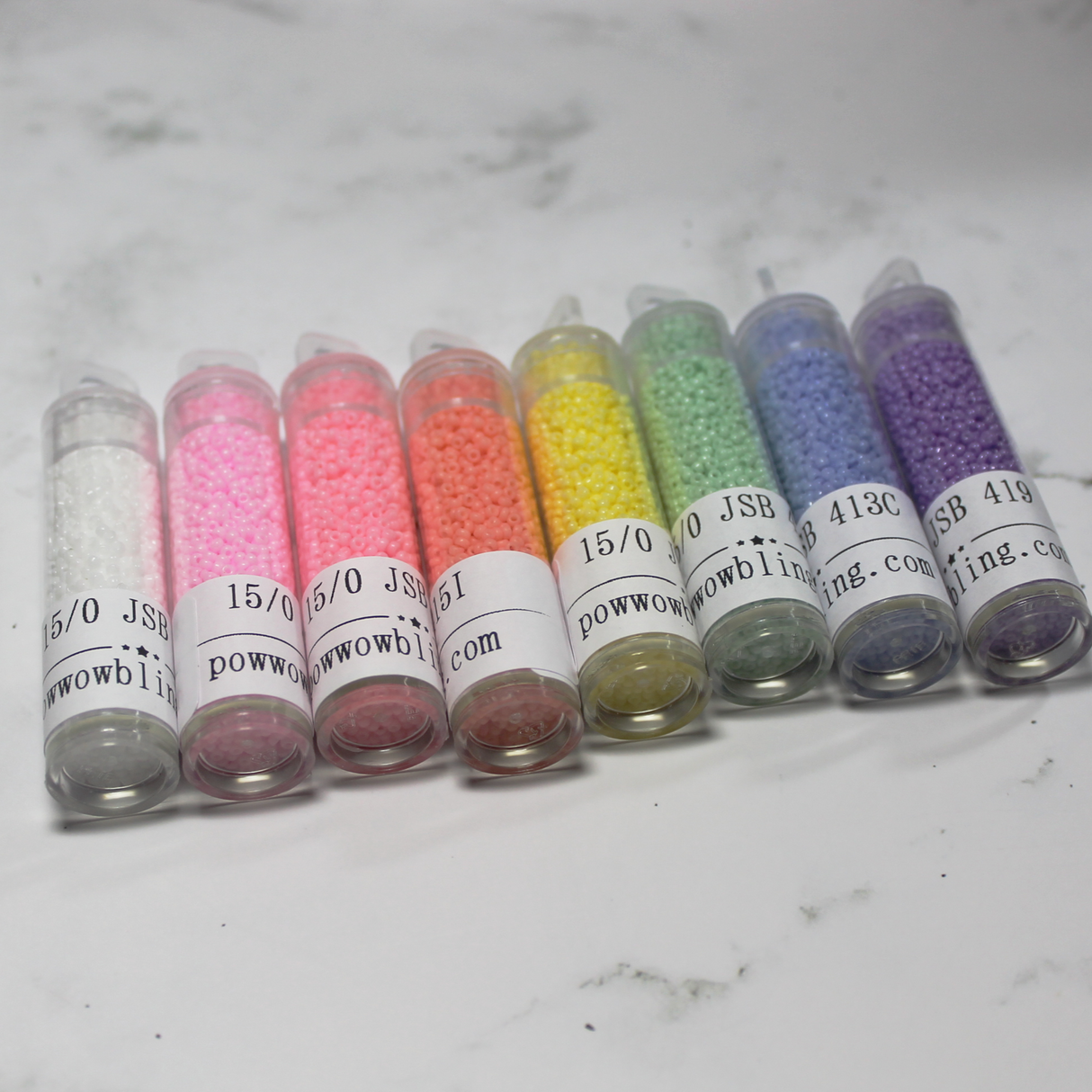 8 tube Pastel Rainbow - 15/0 Set #6