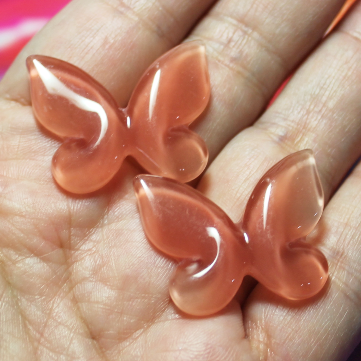 Ripe Peach Butterfly Cabochon - S112
