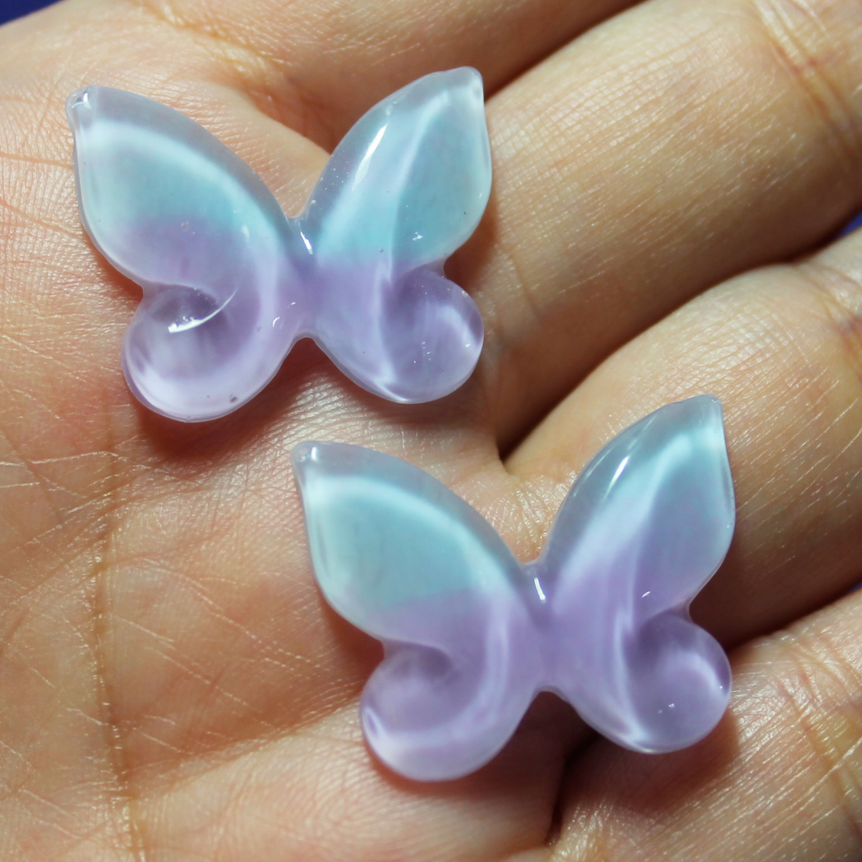 Duo-Toned Blue/Purple Butterfly Cabochon - S118