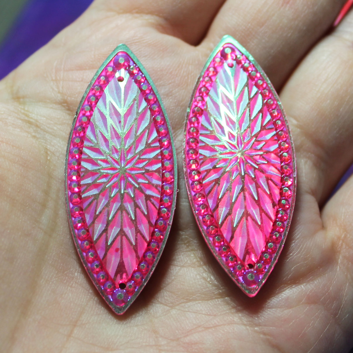 Pink AB Navette Starblanket Resin sew on Gems - S131