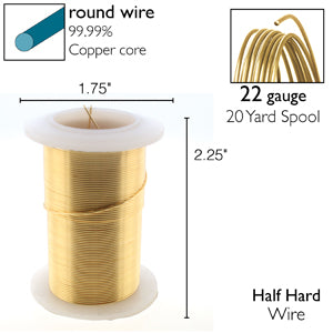 22 Gauge, Tarnish Resistant Wire (20 yd) Gold - GW22