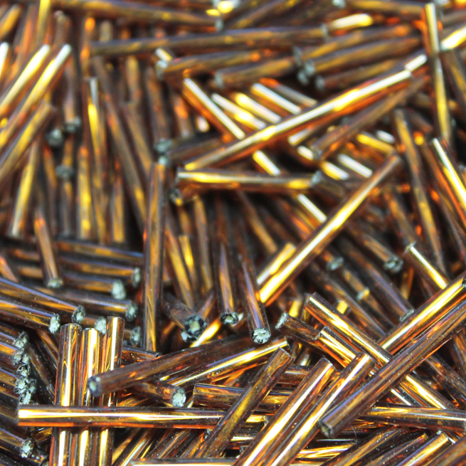 30mm Twisted Bugles - Transparent SIlver Lined Smoked Topaz - T30V