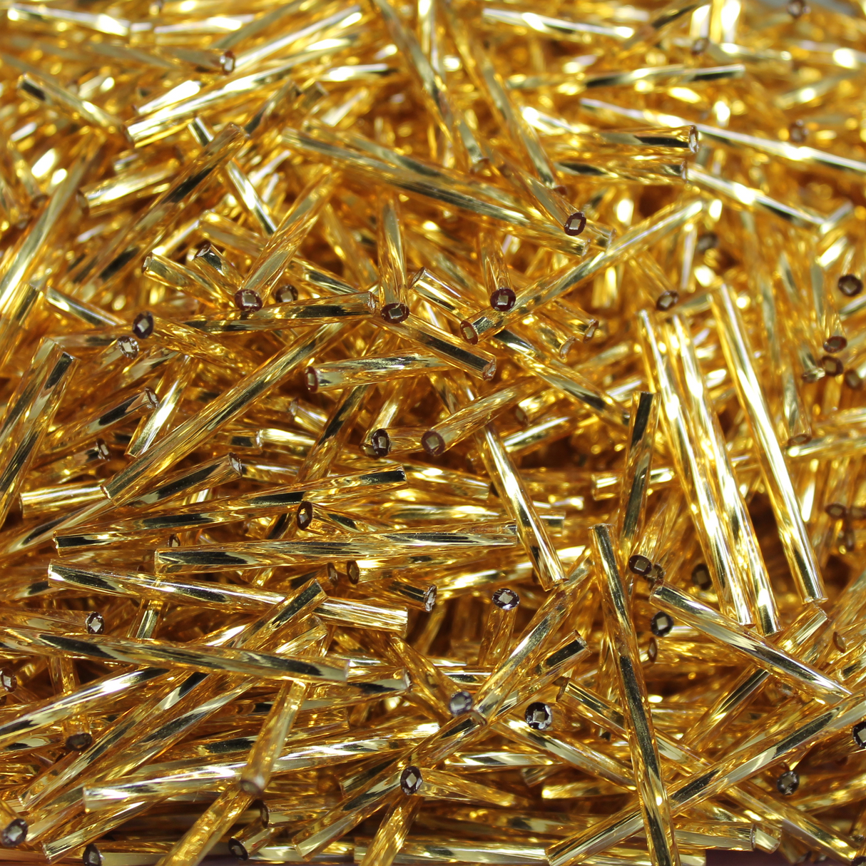 30mm Twisted Bugles - Silver Lined Gold - T30Z