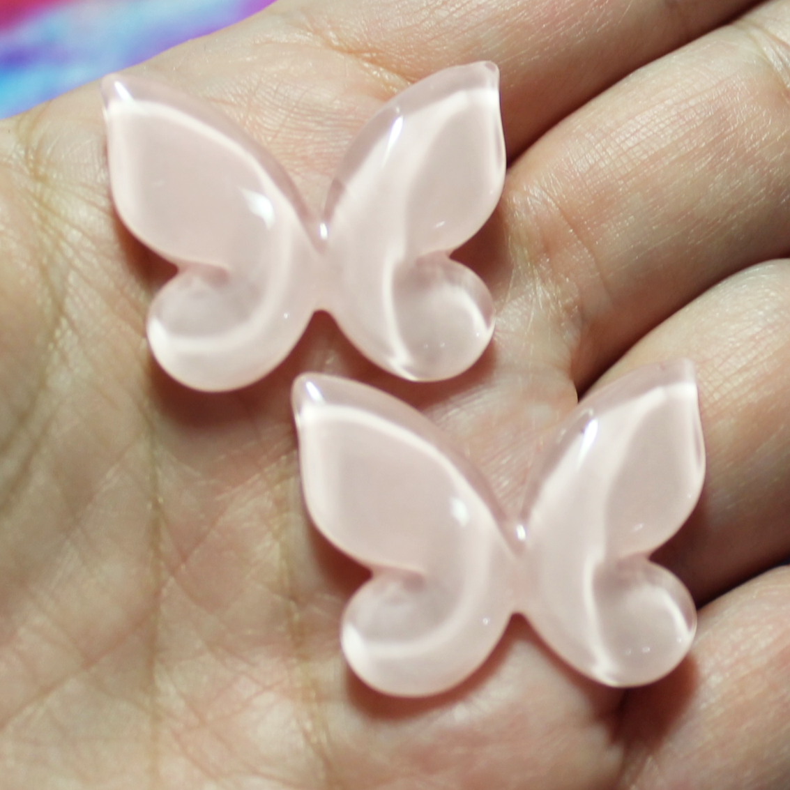 Baby Pink Butterfly Cabochon - S111