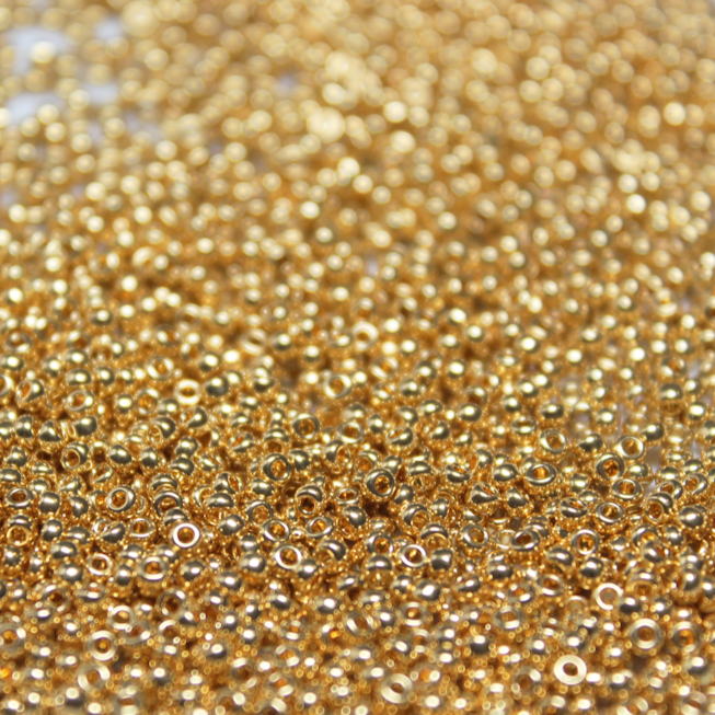24K Gold Plated (Miyuki) , 40 grams ~ 11/0 JSB 465-A Japanese Seed Beads