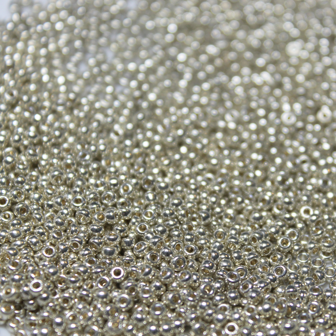 Duracoat Galv. Metallic Silver ~ 15/0 JSB D4201 Japanese Seed Beads