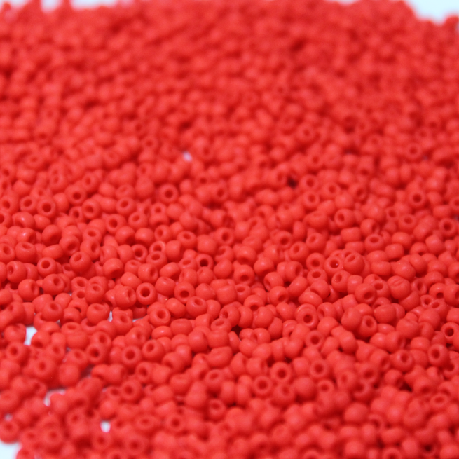 Opaque Matte Cherry Red ~ 11/0 JSB F408 Japanese seed beads