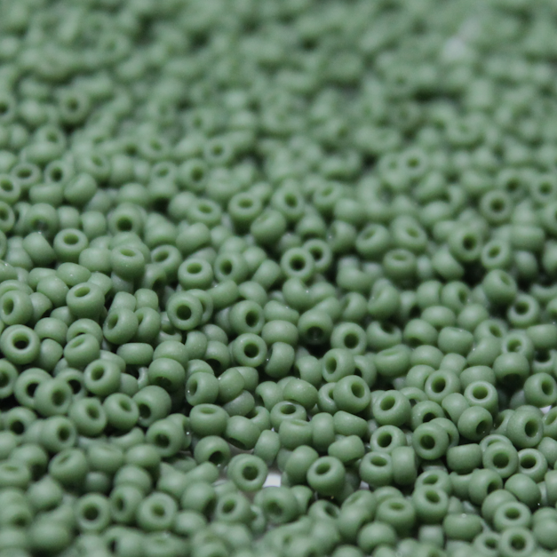 Opaque Matte Dark Olive Green ~ 11/0 JSB F411L Japanese seed beads