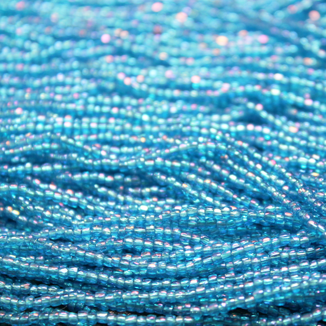 12/0 Tri-Cut Transparent Aqua Iris - 12T21