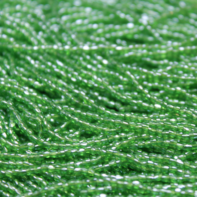 12/0 Tri-Cut Transparent Green Luster - 12T14
