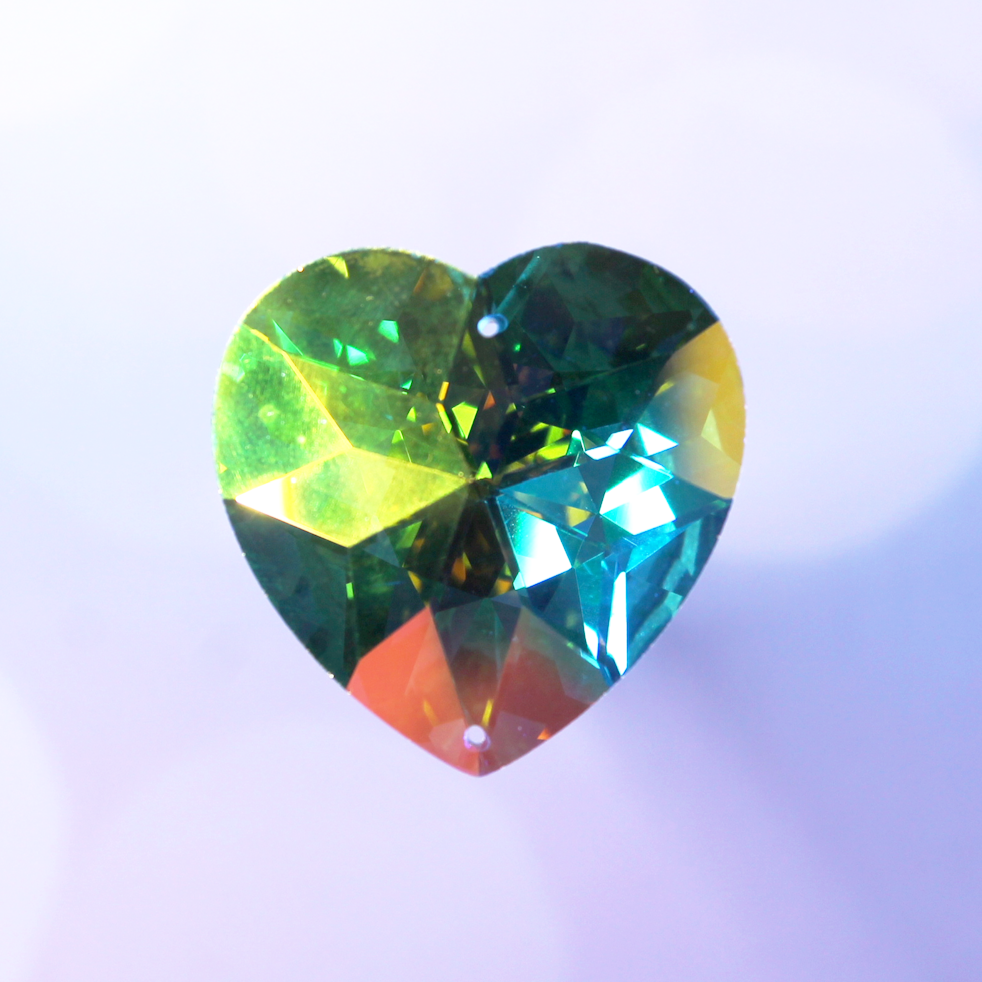 40mm (1 pr) Hope Star Heart Clear Glass AB Rhinestone - C126