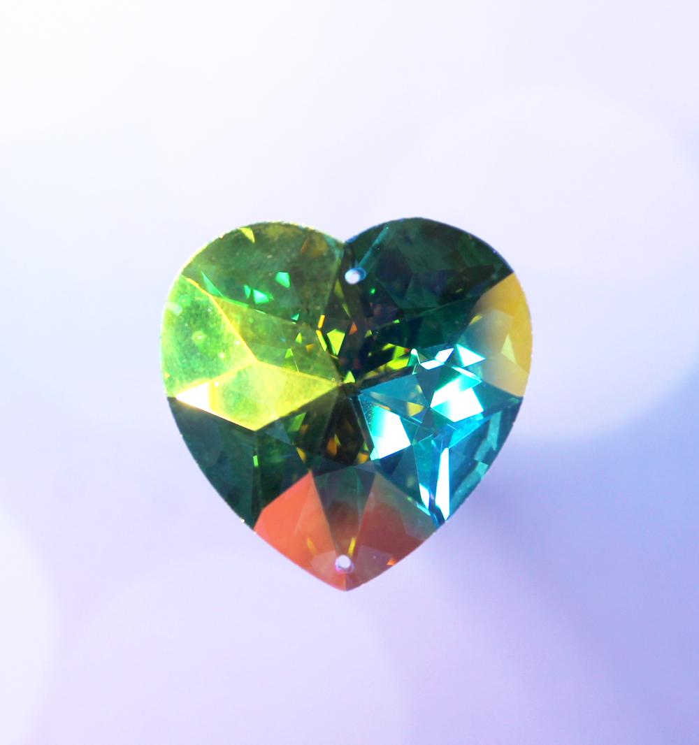 25mm (1 pr) Hope Star Heart Clear Glass AB Rhinestone - C137