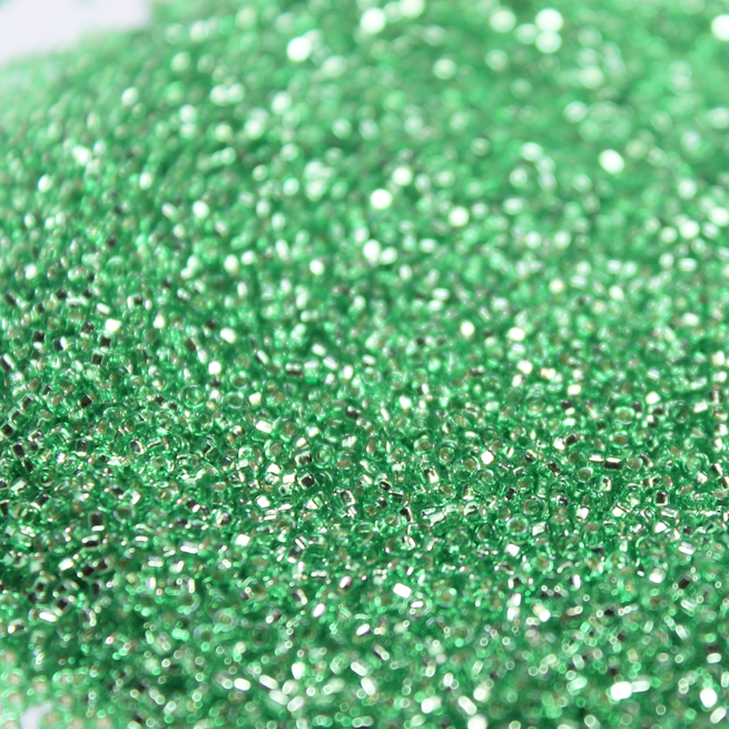 Silver Lined Lime Green ~ 15/0 JSB 15A