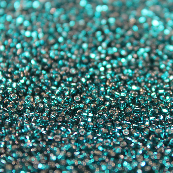 Silver Lined Dark Teal ~ 15/0 JSB 17B Japanes Seed Beads