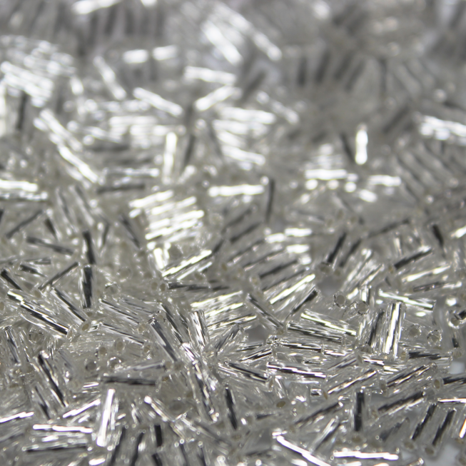 Silver Lined Crystal Bugles ~ 6mm SPIRAL 1