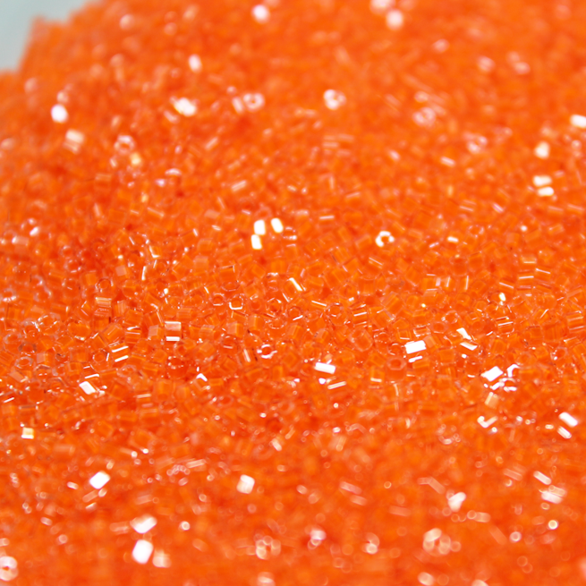 Crystal Lined Neon Orange ~ 15/0 HEX 205B