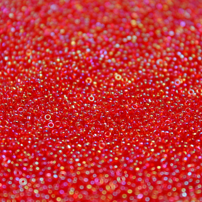 Transparent Bright Red AB ~ 11/0 JSB 254 Japanese Seed Beads