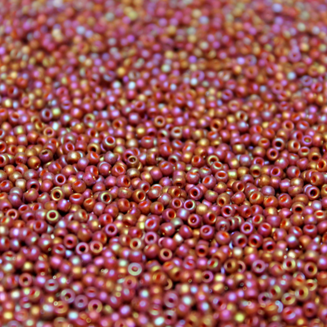 Semi Glazed Burnt Orange AB ~ 11/0 JSB 2640F Japanese seed beads