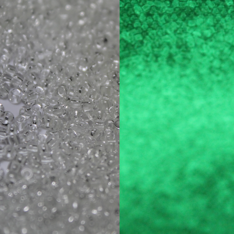 Glow In the Dark - Crystal/Green ~ 11/0 JSB 2710 Japanese Seed Beads