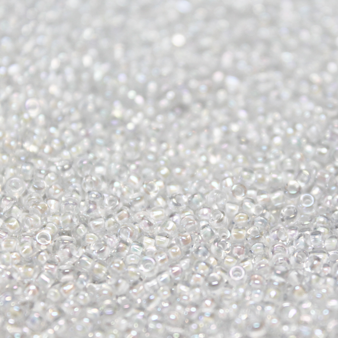 White Lined Crystal AB ~ 11/0 JSB 284 Japanese seed beads
