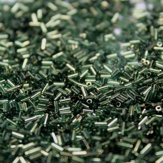 *CLOSEOUT CLEARANCE * Transparent Dark Olivine Bugles ~ 3mm 306