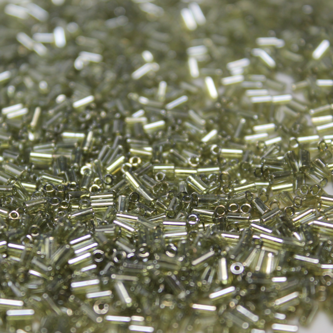 * CLOSE OUT * Transparent Golden Olivine Bugles ~ 3mm 318J
