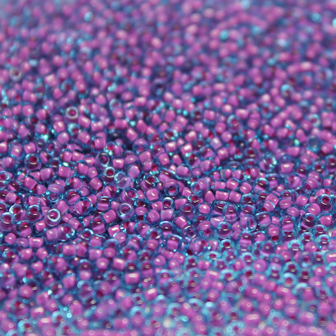 Fuschia Lined Aqua ~ 11/0 JSB 352 Japanese seed beads