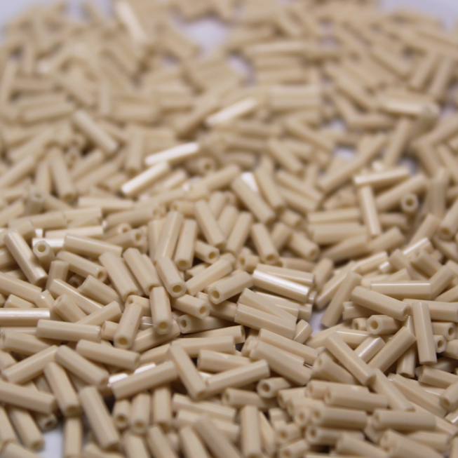 Opaque Dark Cream Bugles ~ 6mm STRAIGHT 403D