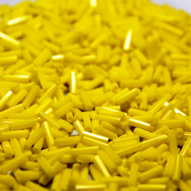 Opaque Yellow Bugles ~ 6mm STRAIGHT 404
