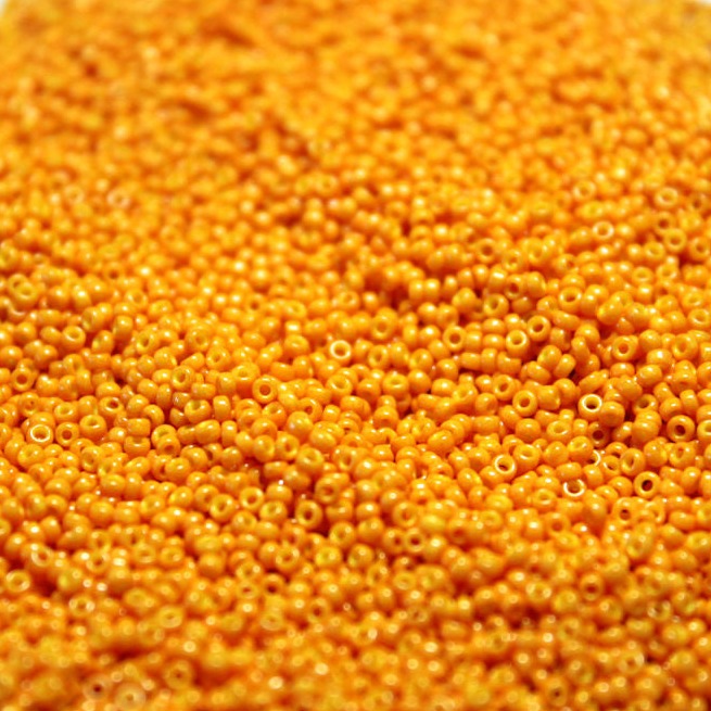 Opaque Dyed Saffron Orange ~ 11/0 JSB 405B Japanese seed beads