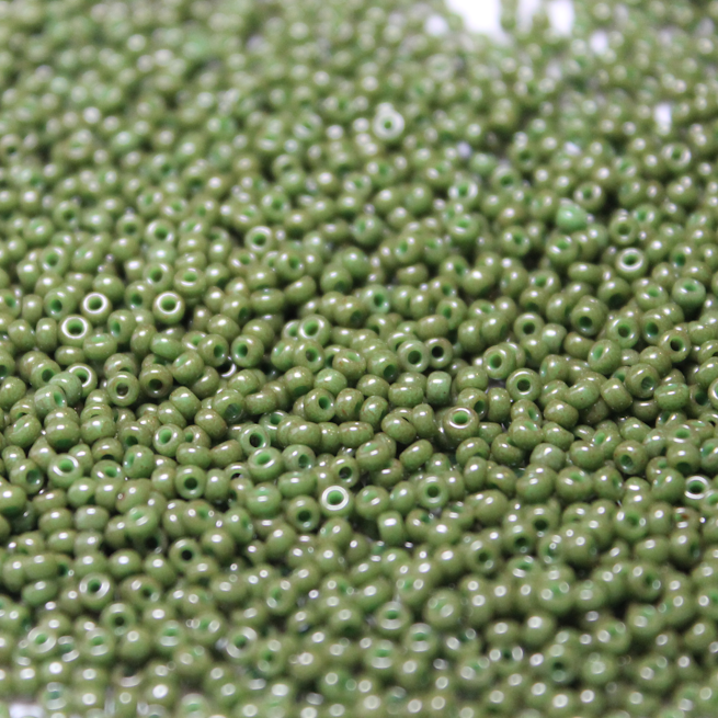 Opaque Dyed Avocado Green ~ 11/0 JSB 411G Japanese seed beads