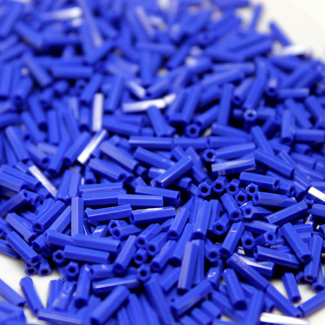 Opaque Cobalt Blue Bugles ~ 6mm STRAIGHT 414