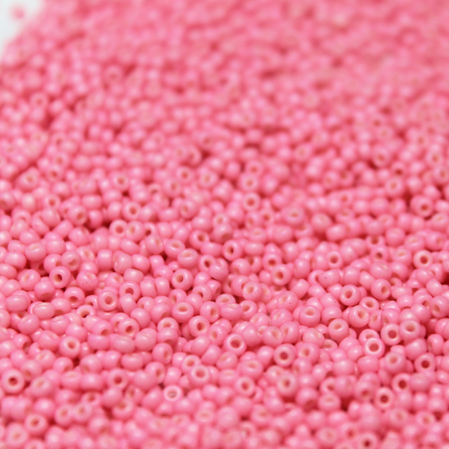 Opaque Dyed Medium Coral Pink ~ 11/0 JSB 415H Japanese Seed Beads