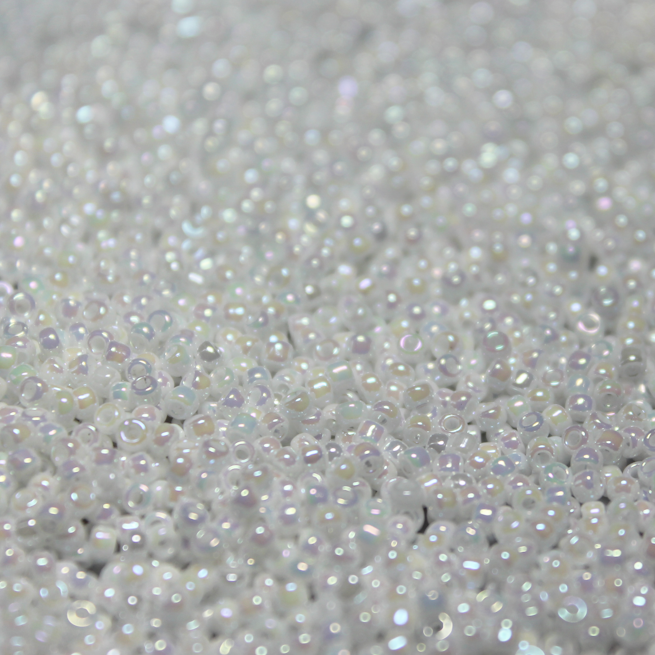 Opaque White Pearl AB ~ 11/0 JSB 420A Japanese Seed Beads