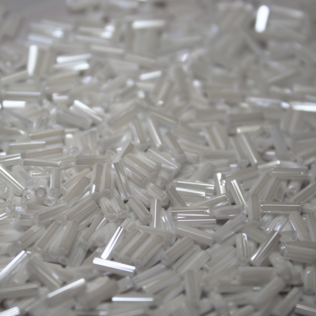 White Pearl Bugles ~ 6mm STRAIGHT 420